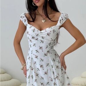 Princess Polly True Lives Mini Dress White Flora